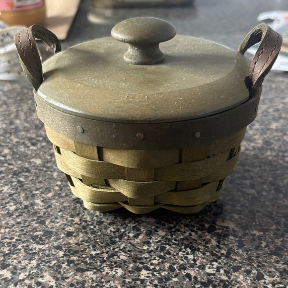 Longaberger Other - Longaberger Olive Green Basket with Lid